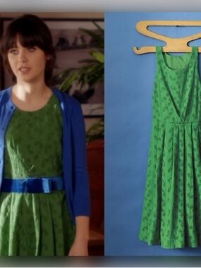 Anthropologie Postmark "Grass Court Dress" embroidered with tennis racket eyelet